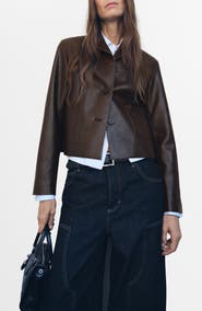 MANGO Faux Leather Jacket