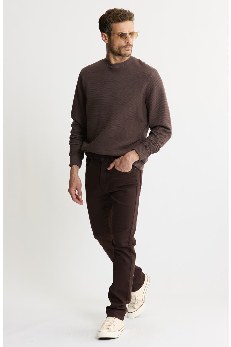 Textured Knit Crewneck Sweatshirt, Alternate, color, BROWN
