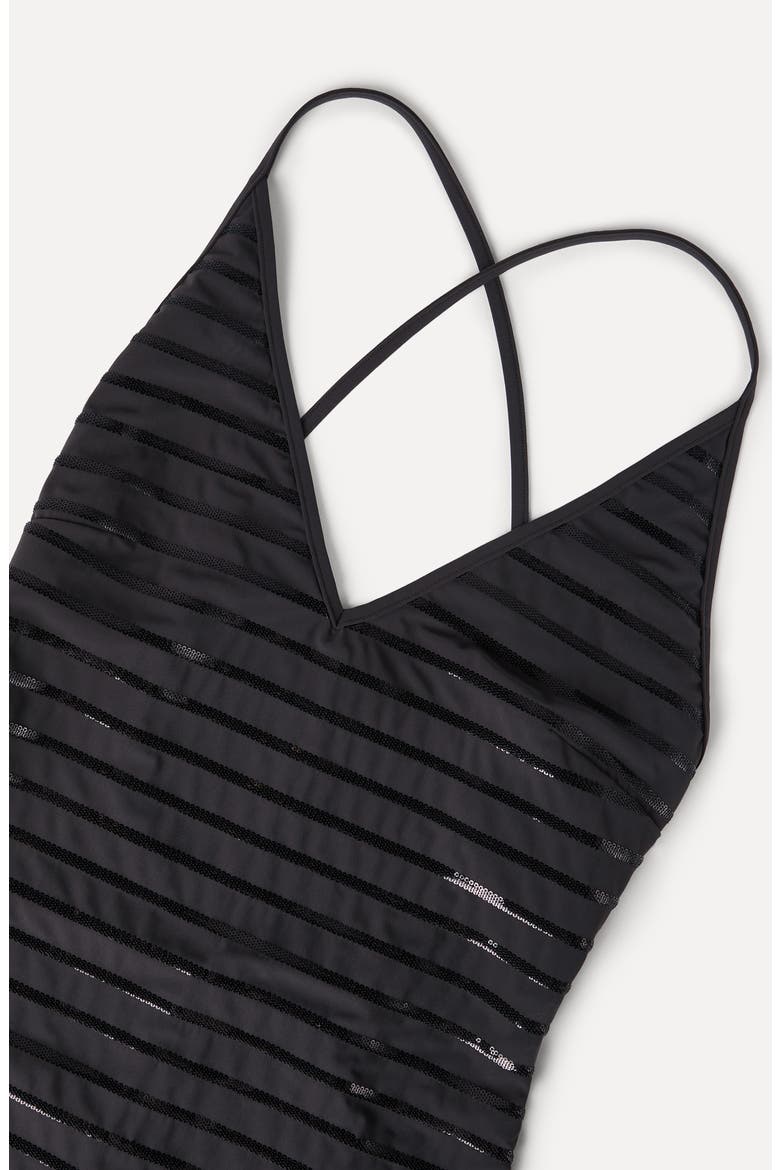 Dazzling stripes bathing suit, Alternate, color, Lignite Grey