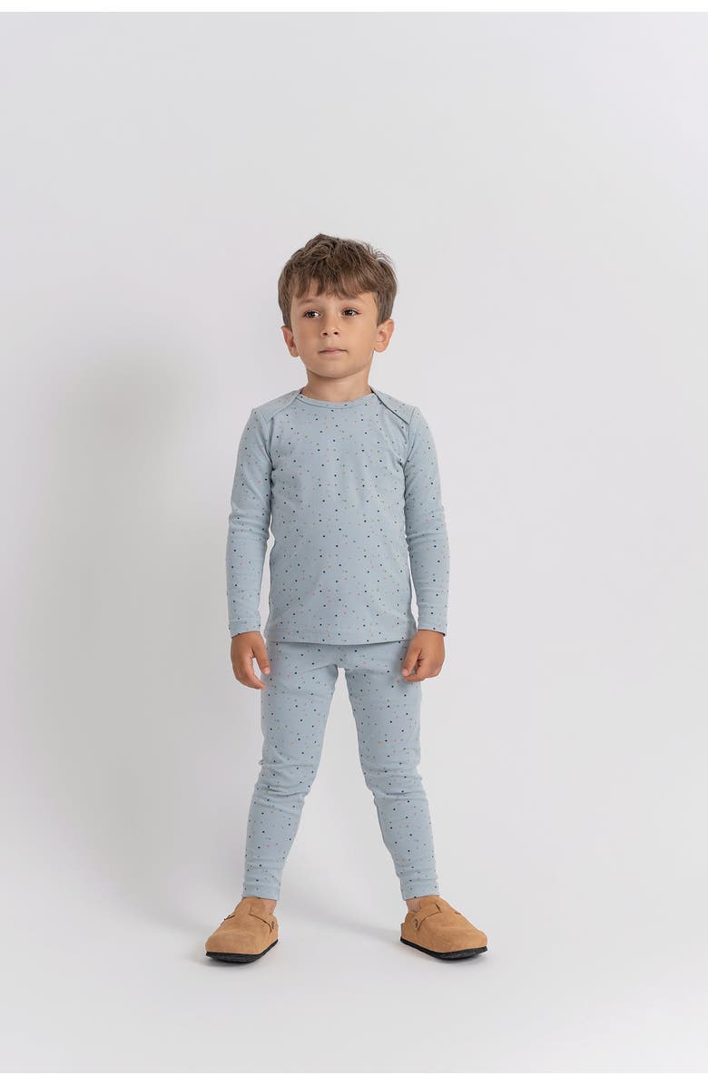 Fragile Girl 2 Piece Ribbed Square Print Top and Pants Set, Alternate, color, Vanilla