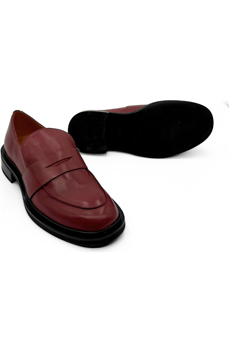 Amie Rafa Drew Chunky Leather Loafer, Alternate, color, Burgundy