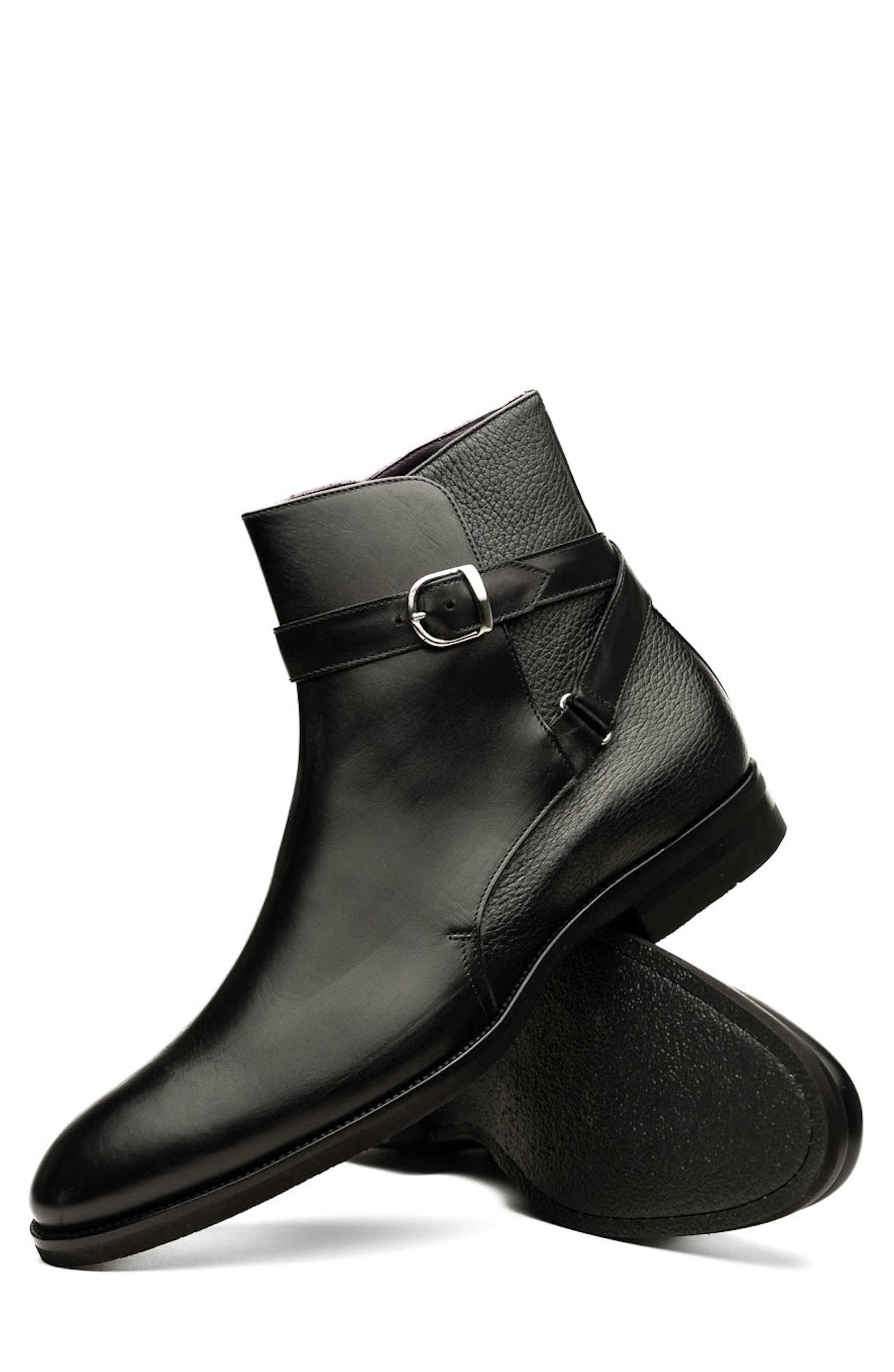 Zelli Italia Jodphur Buckle Strap Boot, Alternate, color, Black