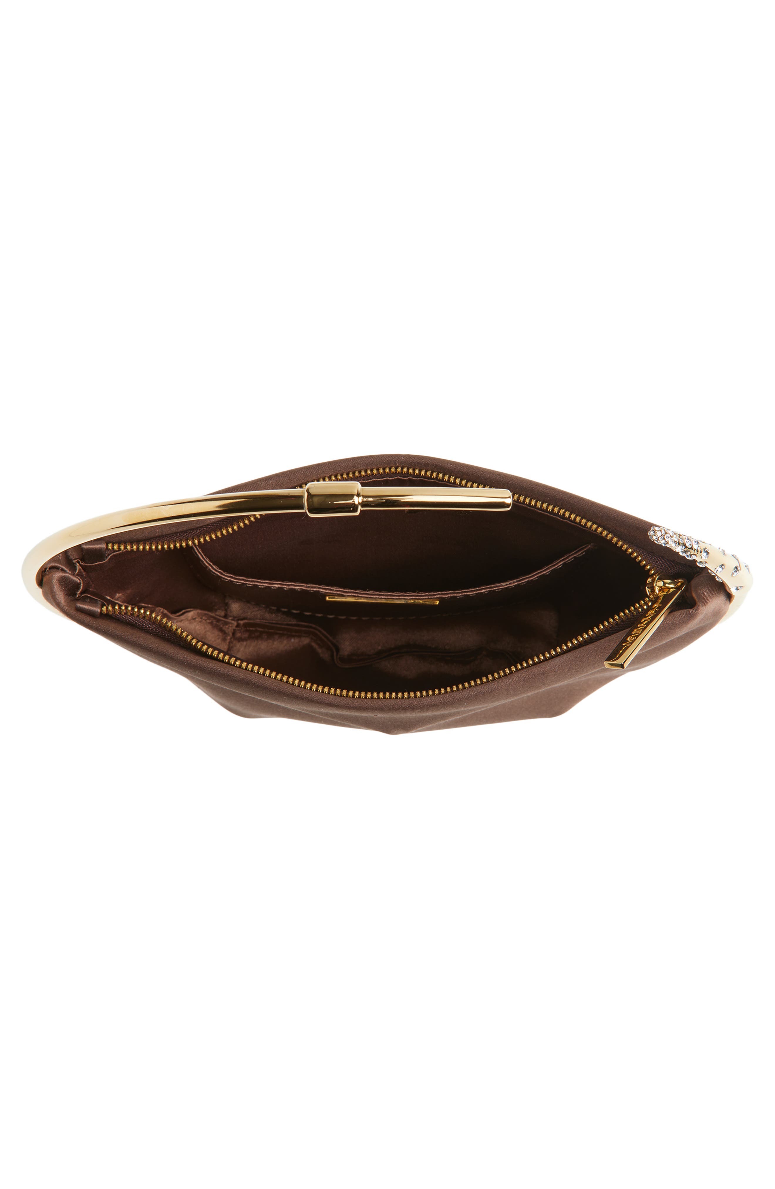 L’alingi Key Eternity Satin Clutch, Alternate, color, Chocolate Brown