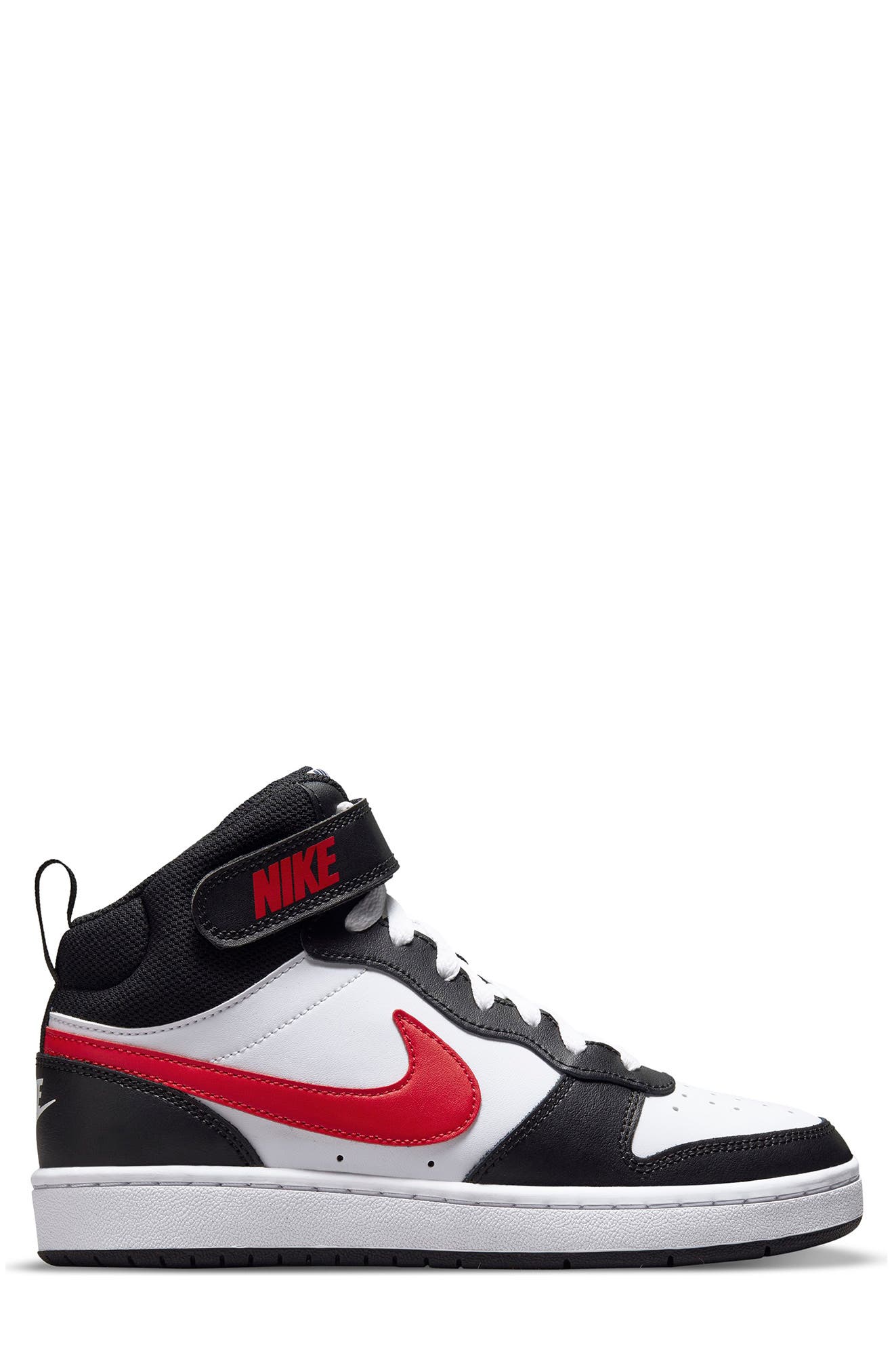 Nike Court Borough High Top Leather Sneaker, Alternate, color, White/ University Red