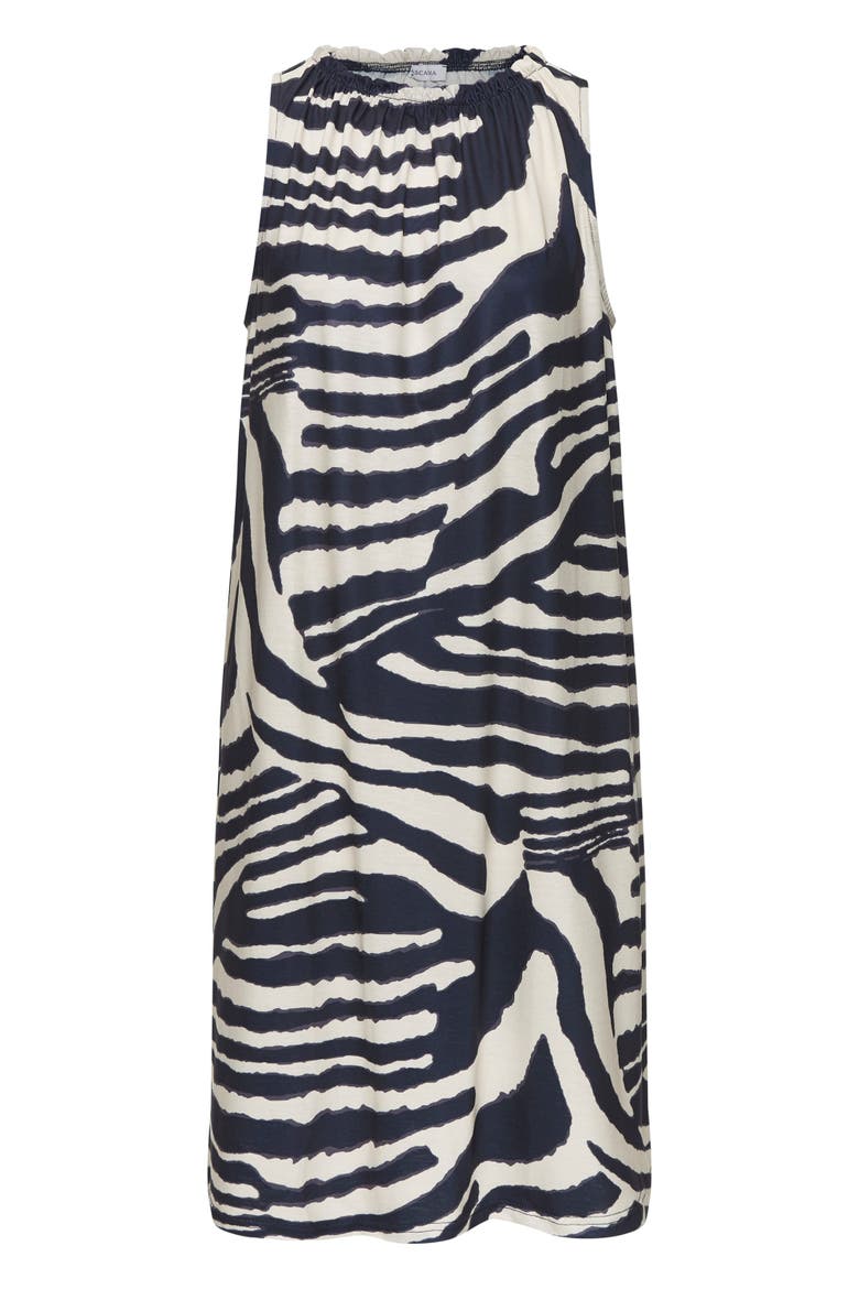 High Neck Swing Dress, Alternate, color, Ivory Navy
