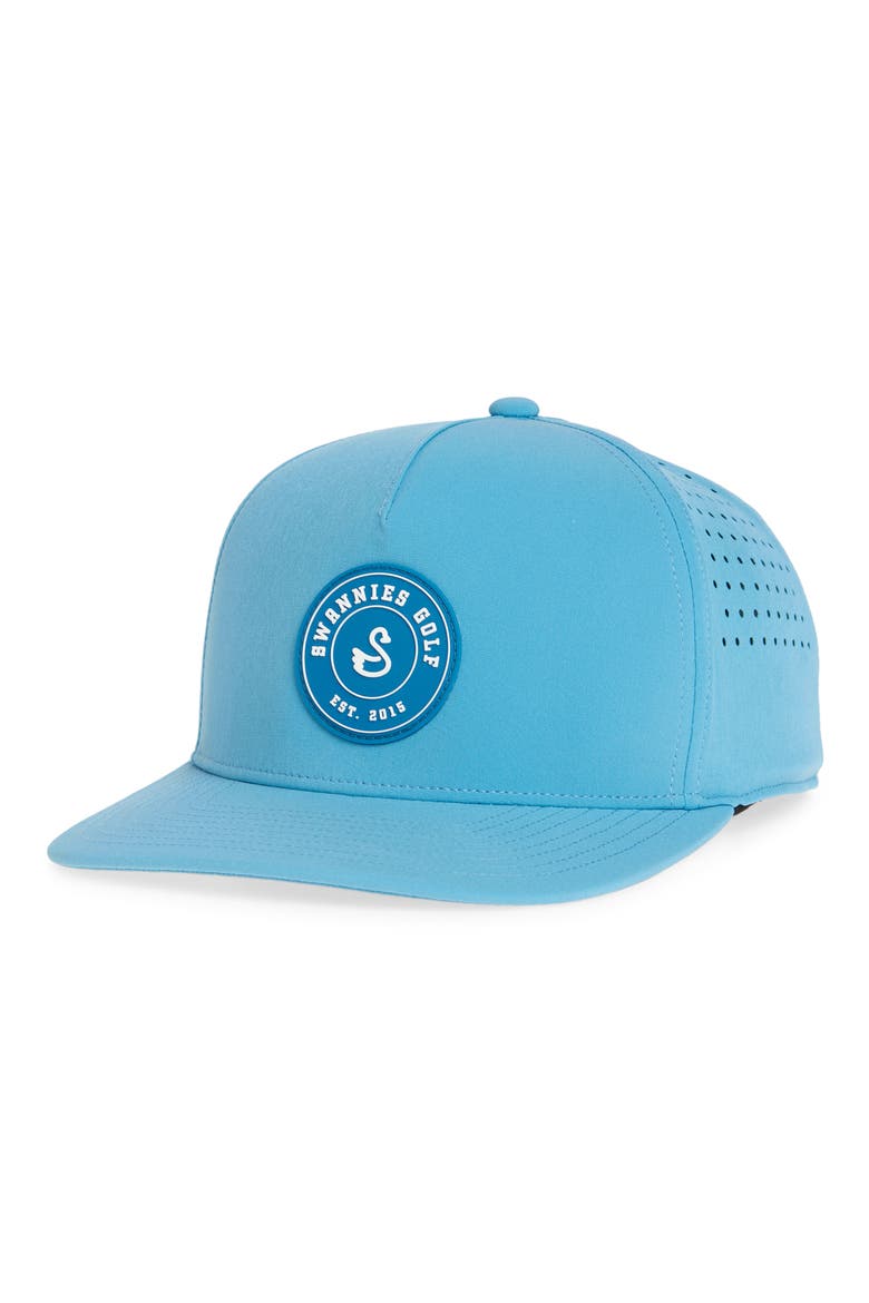 Wade Perforated Snapback Baseball Cap, Main, color, OCEAN