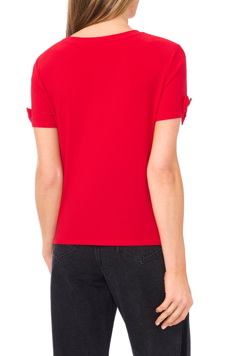 Bow Sleeve T-Shirt, Alternate, color, STOPLIGHT RED
