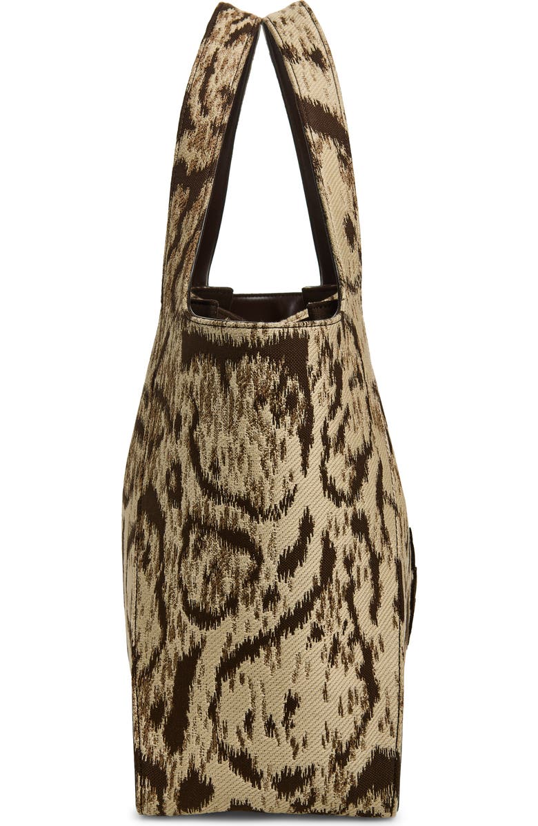 Stella McCartney Logo Clouded Leopard Tote, Alternate, color, Multicolor Brown
