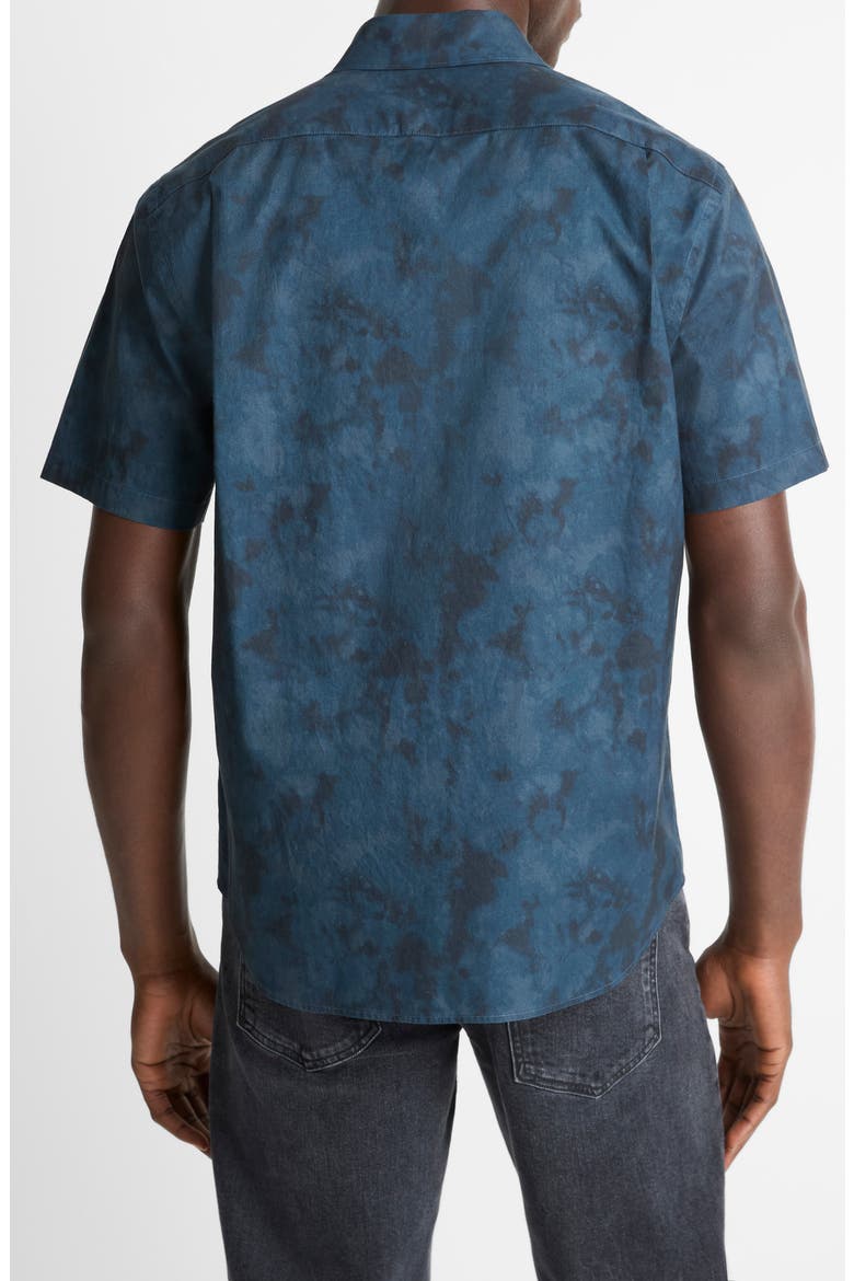Dye Camo French Placket Short Sleeve Button-Up Shirt, Alternate, color, RAPIDS COMBO