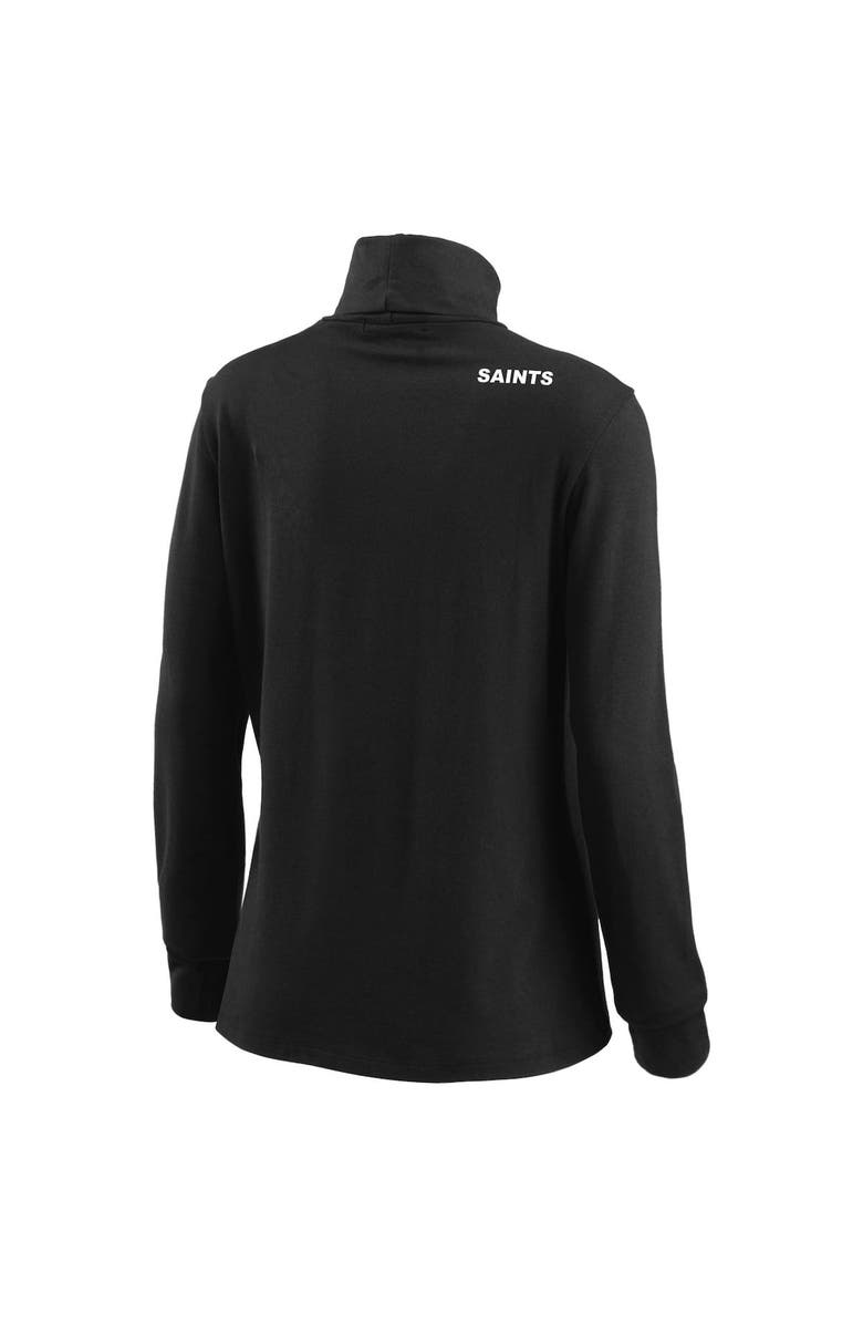 WEAR by Erin Andrews Women's WEAR by Erin Andrews Black New Orleans Saints Long Sleeve Tri-Blend Turtleneck T-Shirt, Alternate, color, Black