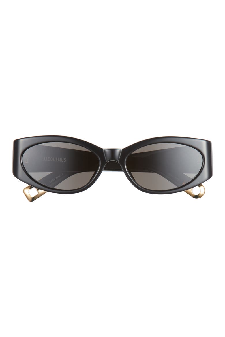 Les Lunettes Oval Sunglasses, Main, color, Z/DNUBLACK/ YELLOW GOLD/ GREY