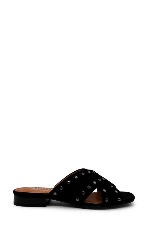 Chelsea Crew Olympia Studded Slide Sandal In Black Suede