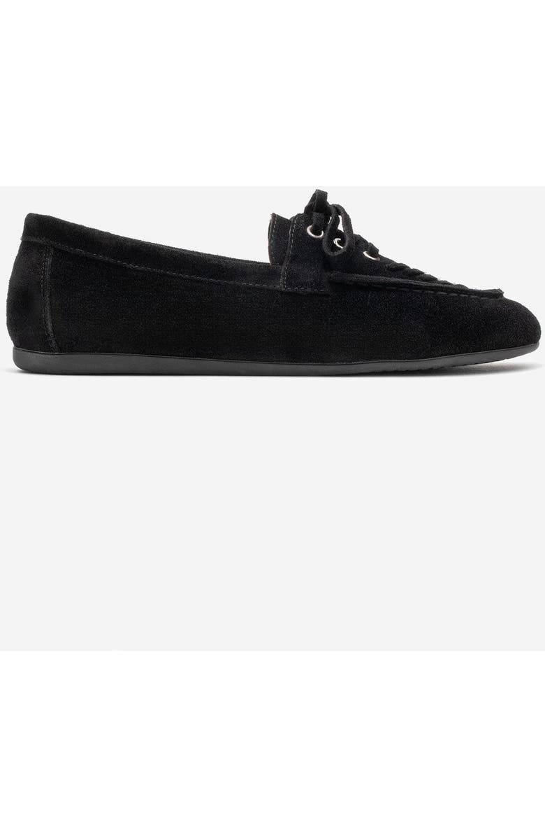 Forever & Always Shoes Lorven Leather Lace Up Loafer, Alternate, color, Black Suede Leather