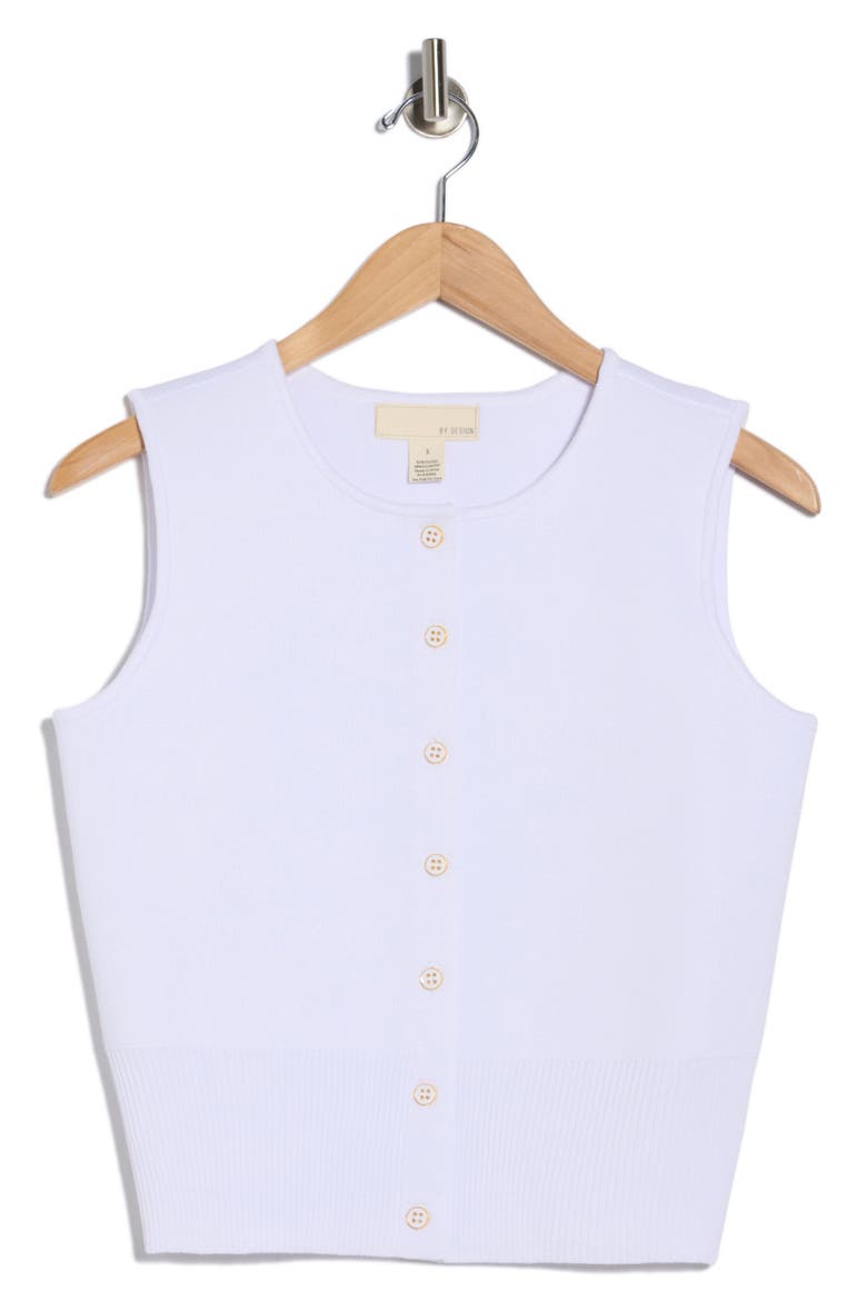 Julianna Button Front Sweater Vest, Alternate, color, WHITE