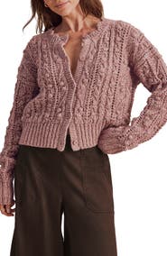 Splendid Hartford Pompom Cotton Blend Cardigan