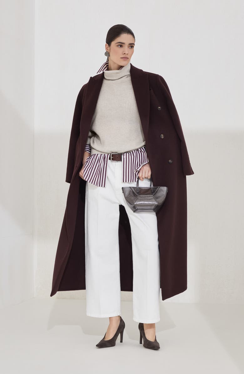 Brunello Cucinelli Handcrafted coat, Alternate, color, Burgundy