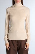 Moncler Grenoble Rib Stretch Wool Turtleneck Sweater