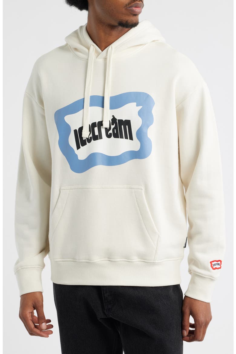 Flag Logo Cotton French Terry Graphic Hoodie, Main, color, ANTIQUE WHITE