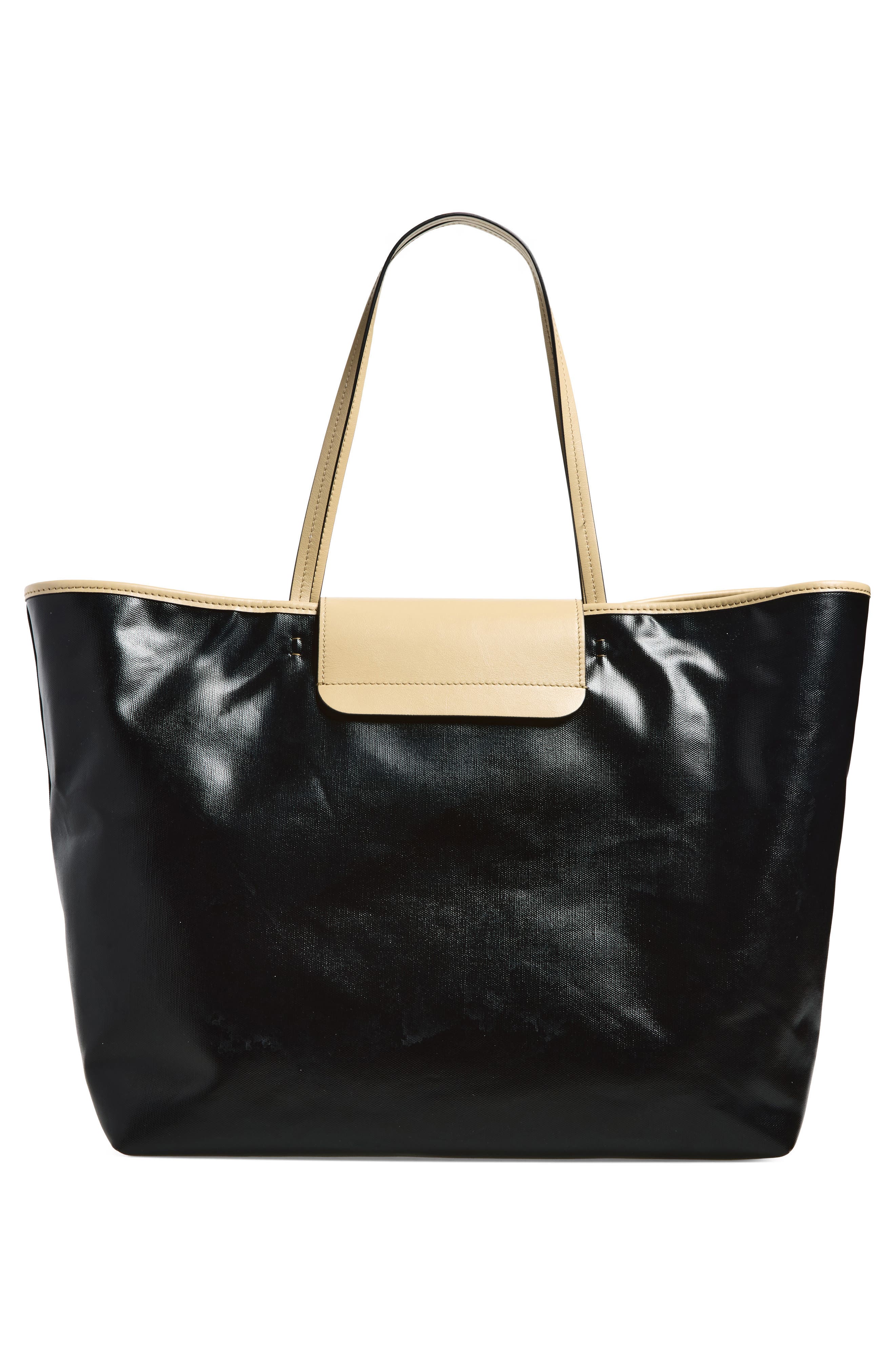 Large Severine Logo Coated Canvas Tote, Alternate, color, BLACK/ DOVE GREY