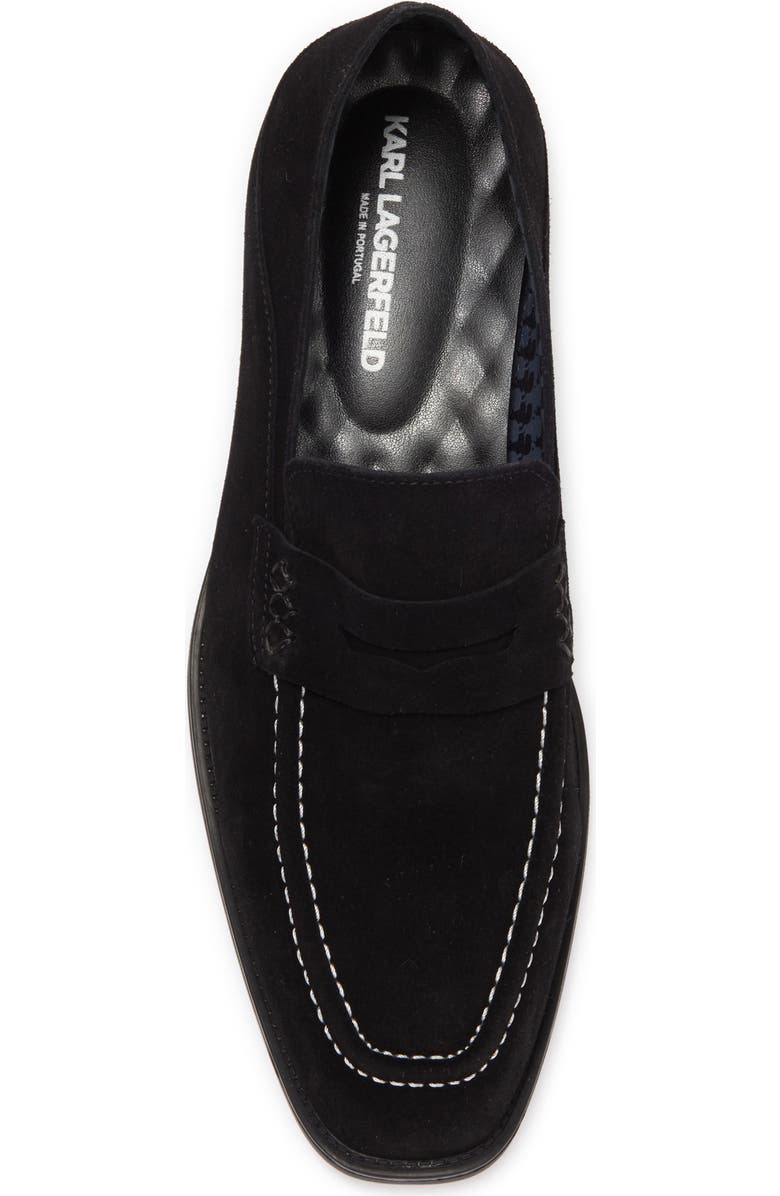 KARL LAGERFELD PARIS Suede Penny Loafer, Alternate, color,