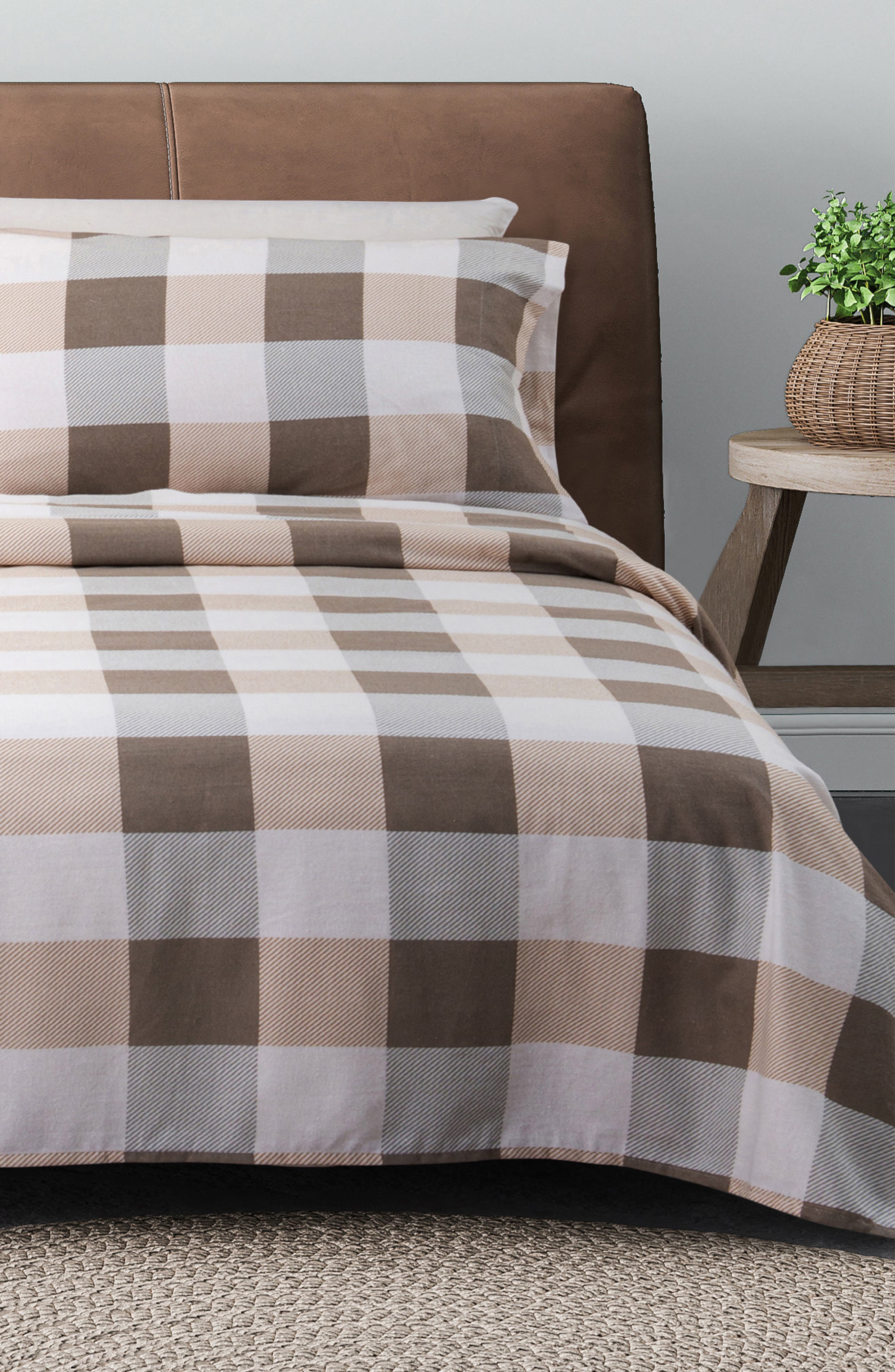 Woven & Weft Turkish Cotton Flannel Plaid Sheet Set