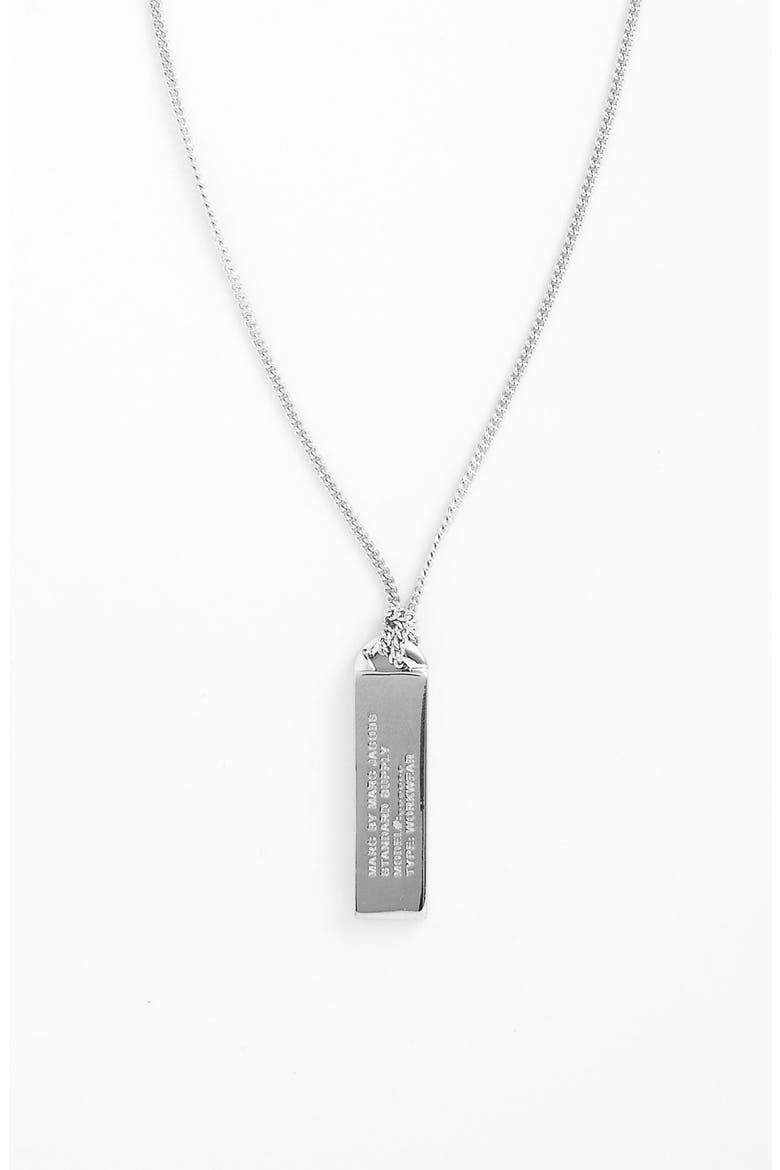 'Trompe l'Oeil' ID Necklace, Main, color, SILVER