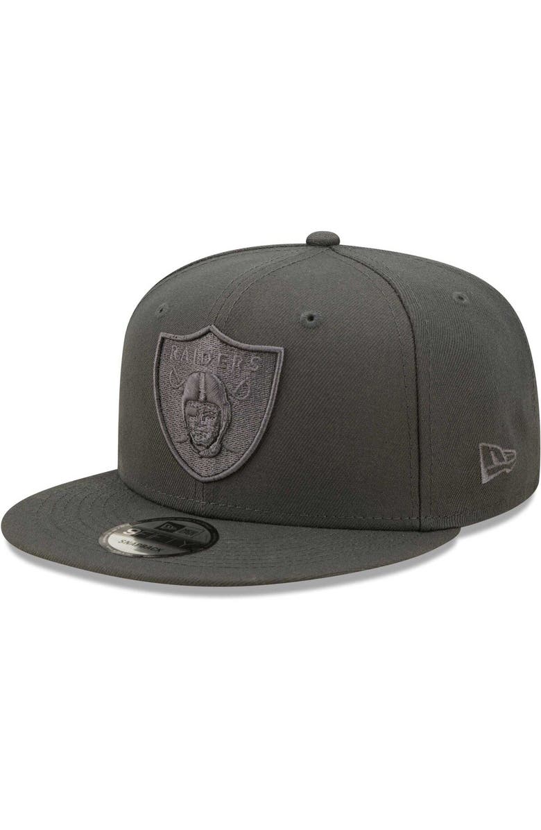 New Era Men's New Era Graphite Las Vegas Raiders Color Pack 9FIFTY Snapback Hat, Main, color, 
