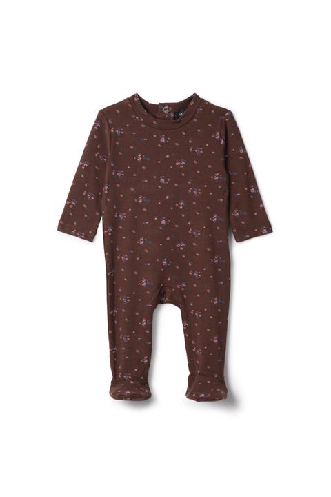 Center Back Snap Floral printed Romper