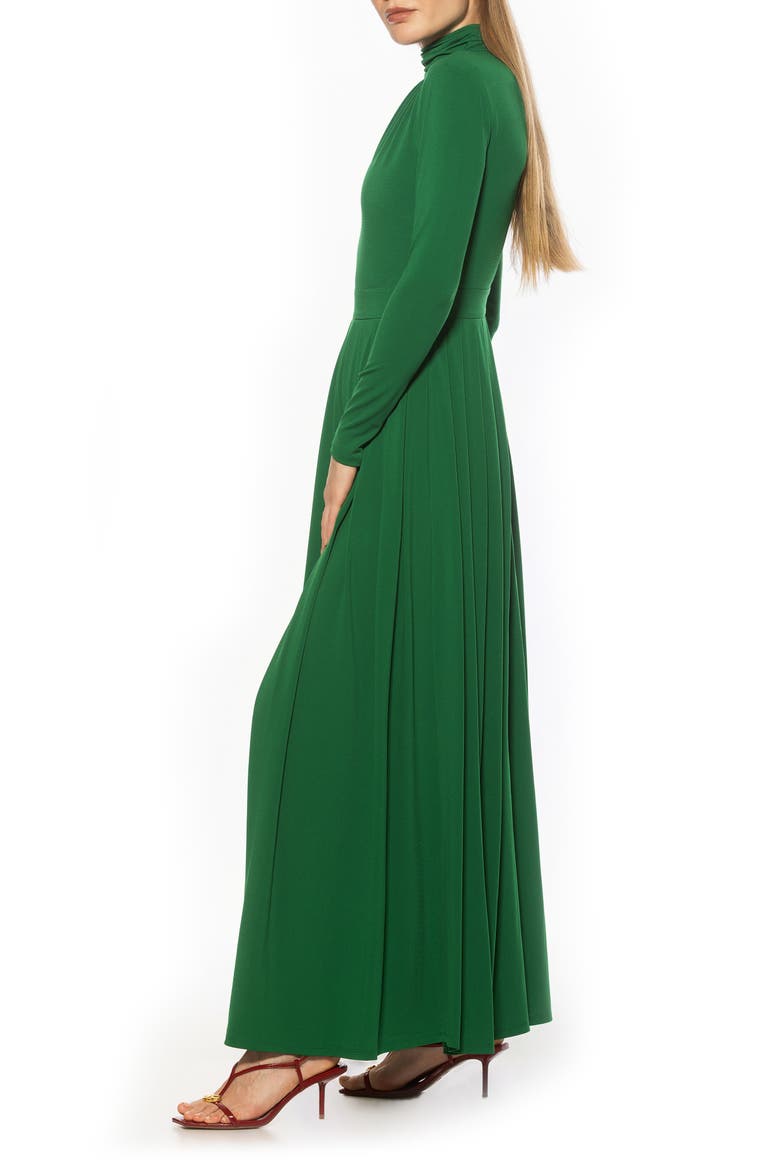 SOLENE FIT AND FLARE DRESS, Alternate, color, EMERALD