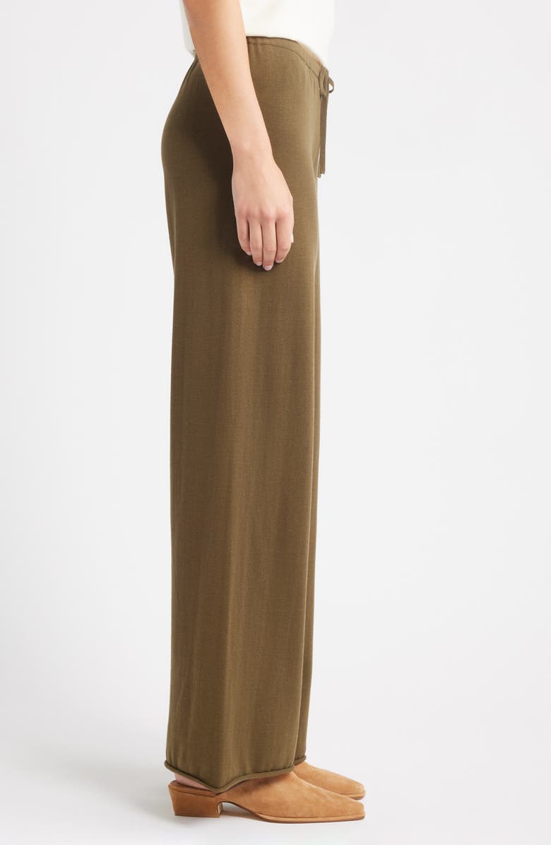 THE GREAT. The Rec Wide Leg Sweater Pants, Alternate, color, Army