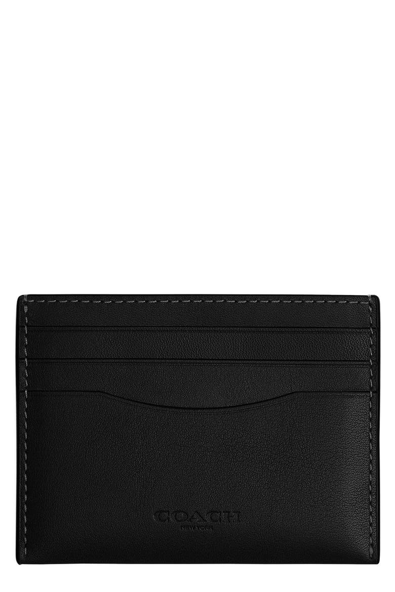 Leather Card Case, Main, color, BLACK