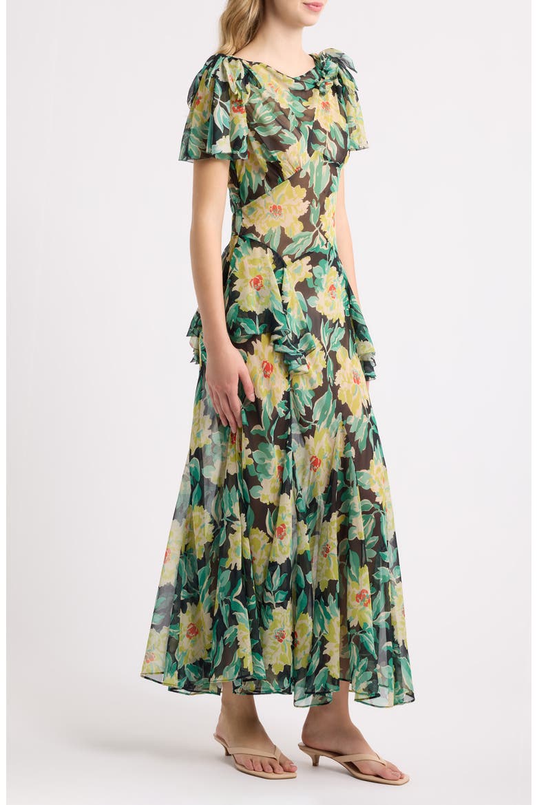 Hesperia Silk Maxi Dress, Alternate, color, HANBURY GARDEN