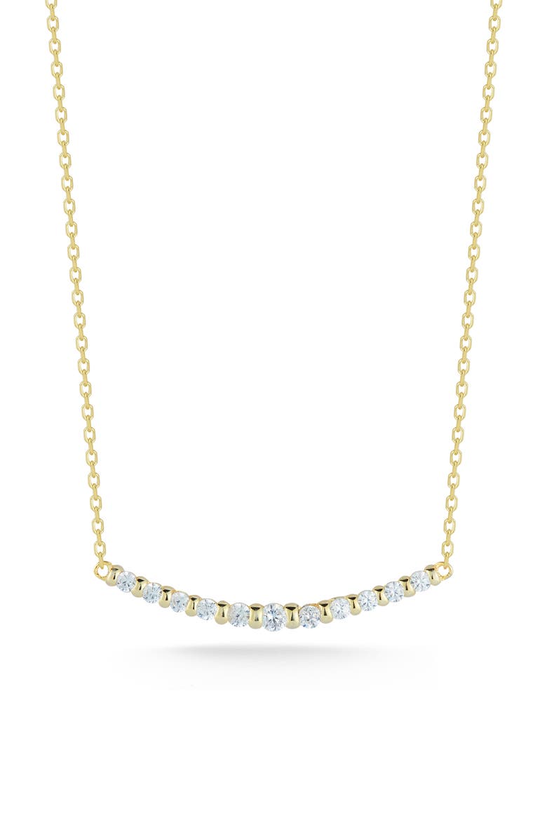 GLAZE JEWELRY Cubic Zirconia Bar Pendant Necklace, Main, color, Gold