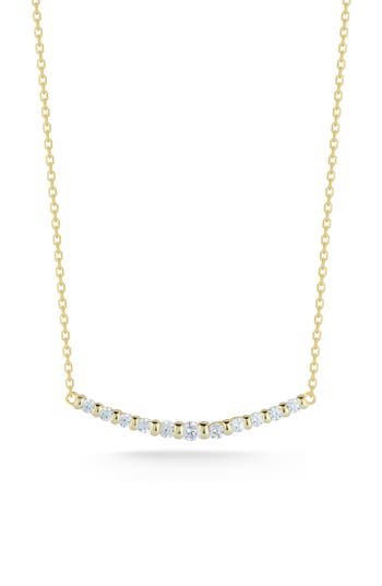 Glaze Jewelry Cubic Zirconia Bar Pendant Necklace In Gold