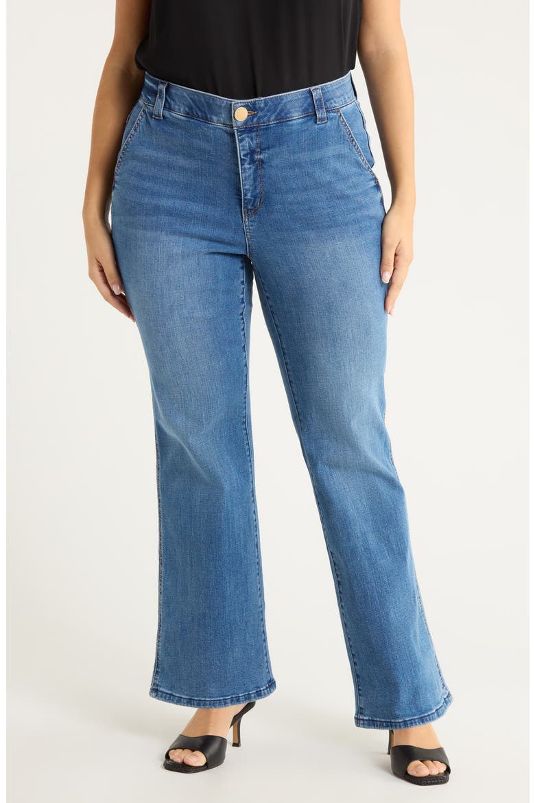 High Waist Bootcut Jeans, Main, color, MID BLUE