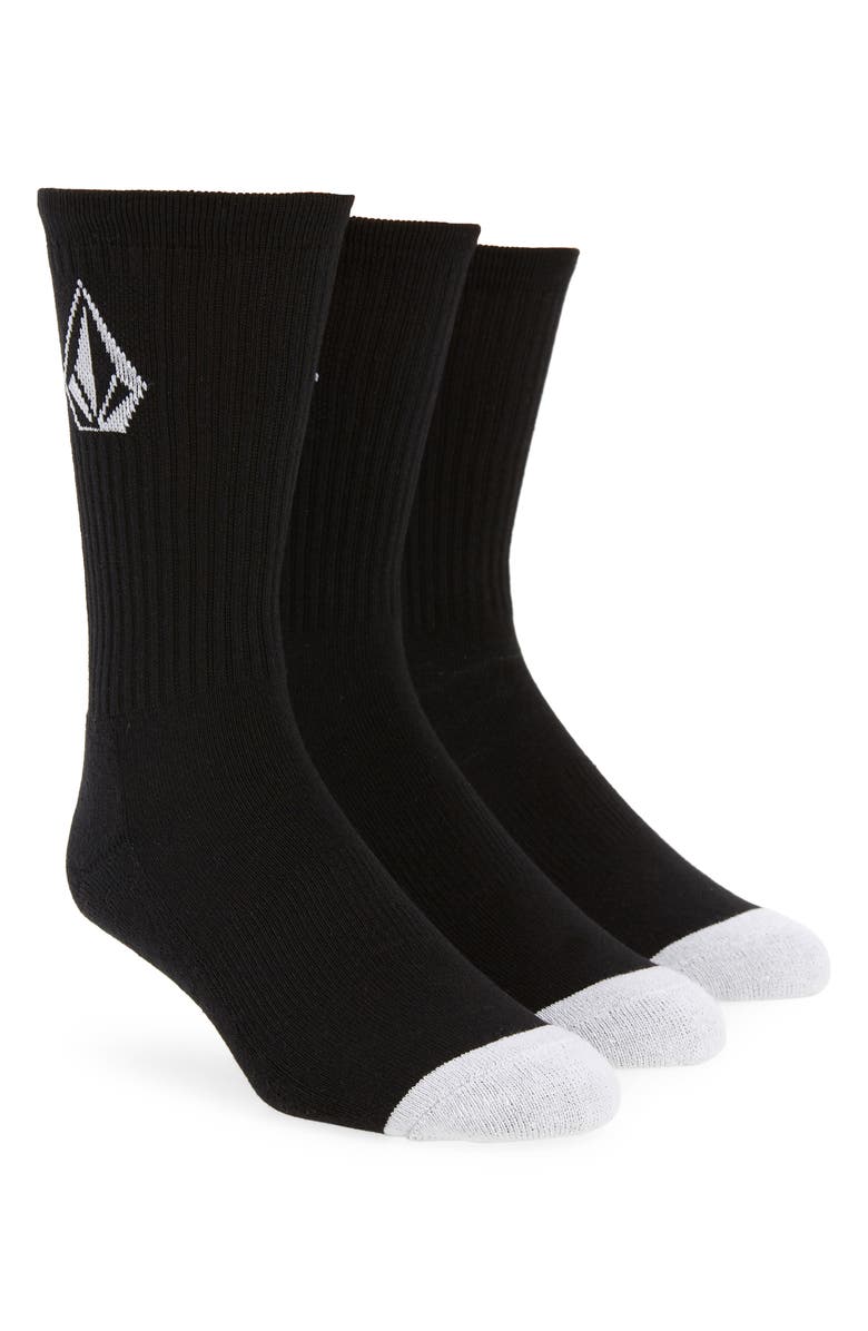 Volcom 3-Pack Full Stone Crew Socks, Main, color,