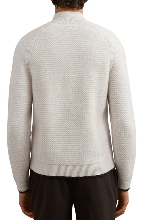 Reiss Stockdale Chevron Quarter-zip Sweater In Yellow