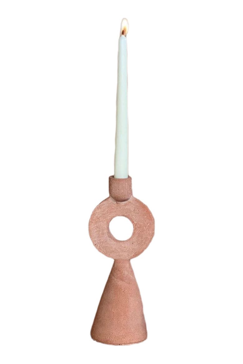 Asha Candle Holder, Main, color, Brown