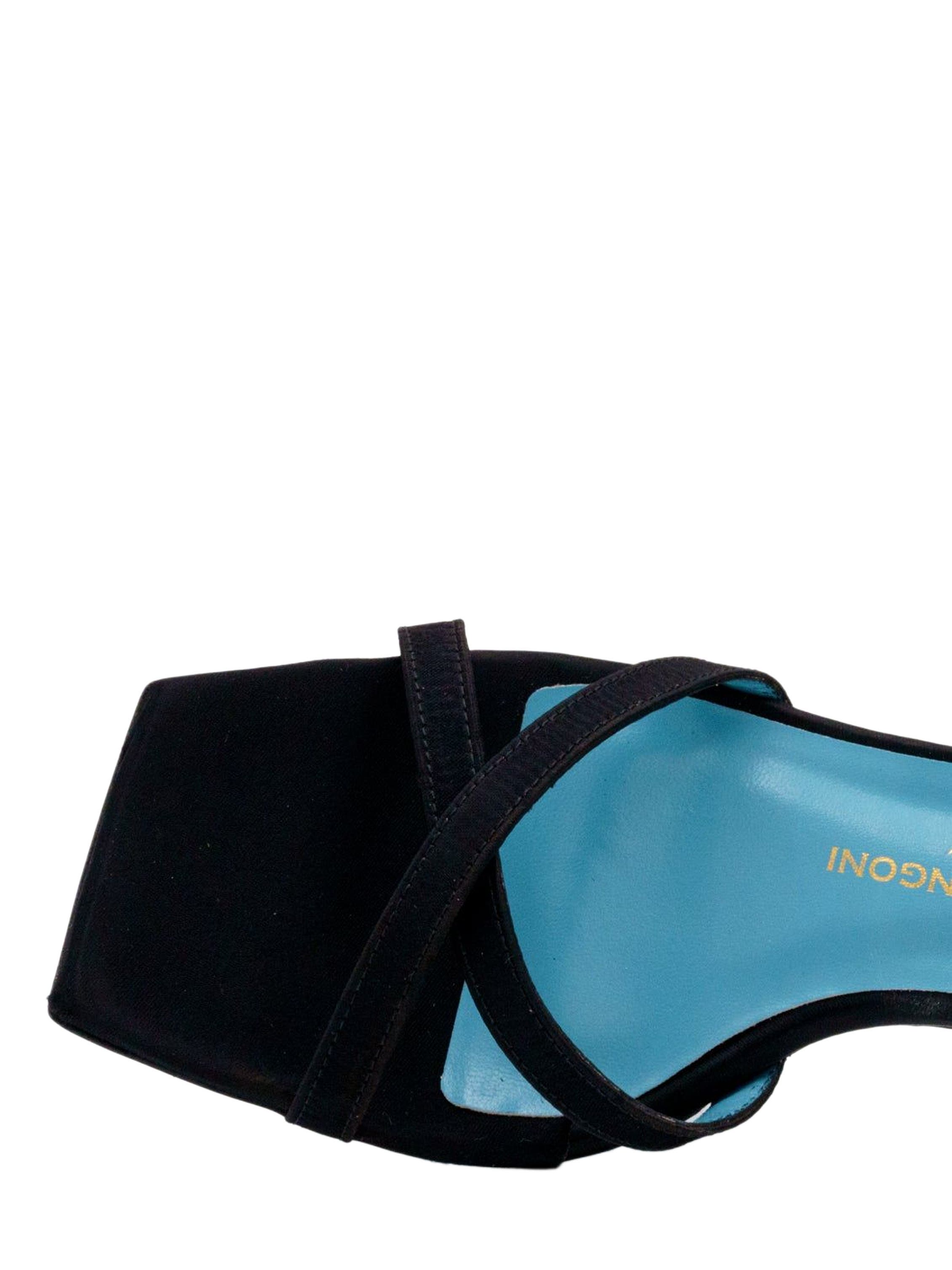 Valentina Rangoni Vulcano Halter Satin Sandal, Alternate, color, Black Rosso