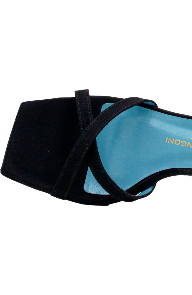 Valentina Rangoni Vulcano Halter Satin Sandal, Alternate, color, Black Rosso