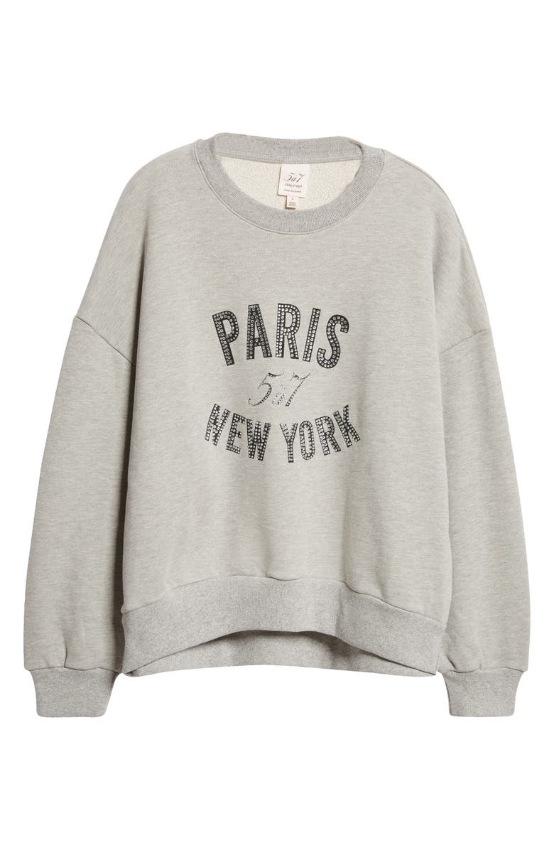 Cinq à Sept Brandy Rhinestone Detail Cotton Blend Sweatshirt, Alternate, color,