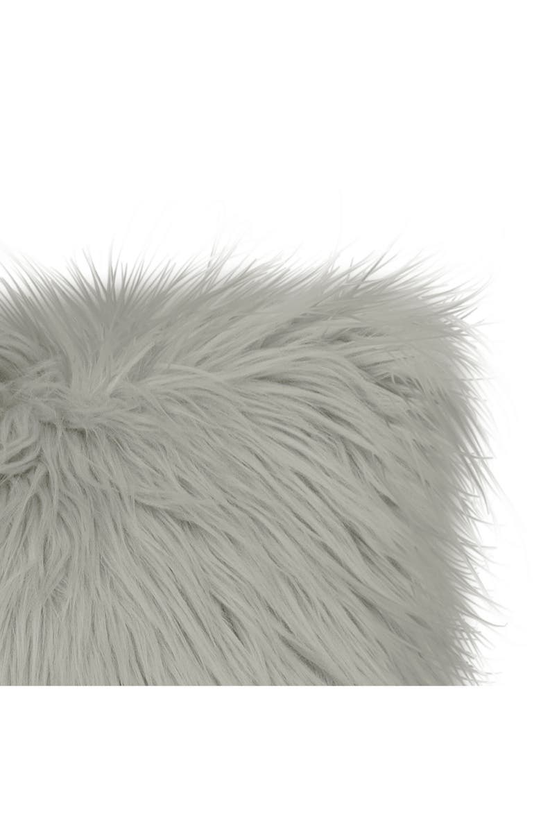 French Connection Sheepskin Faux Fur Accent Pillow, Alternate, color, Light Grey