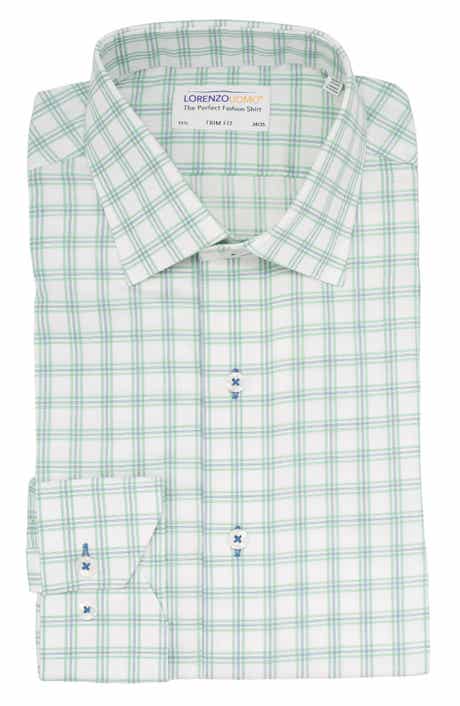 Lorenzo Uomo Trim Fit Large Check Dress Shirt