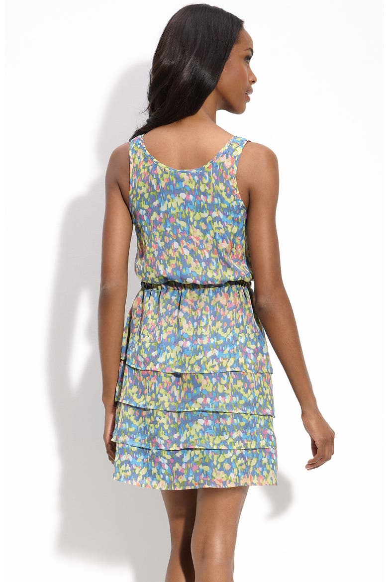 'Leah' Blouson Chiffon Dress, Alternate, color, BLUE/ YELLOW