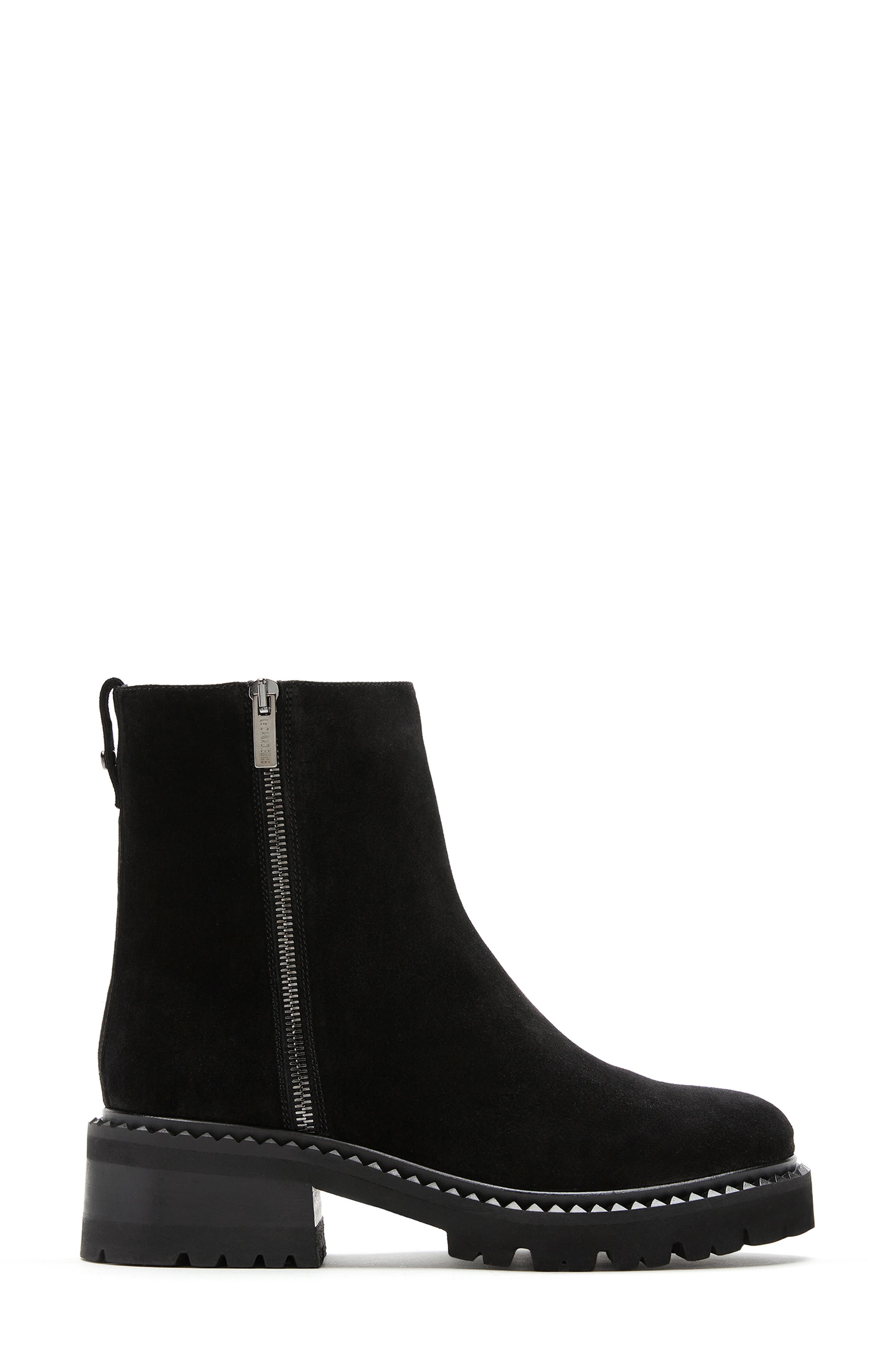 La Canadienne Crew City Dry<sup>™</sup> Waterproof Moto Bootie, Alternate, color, Black Suede