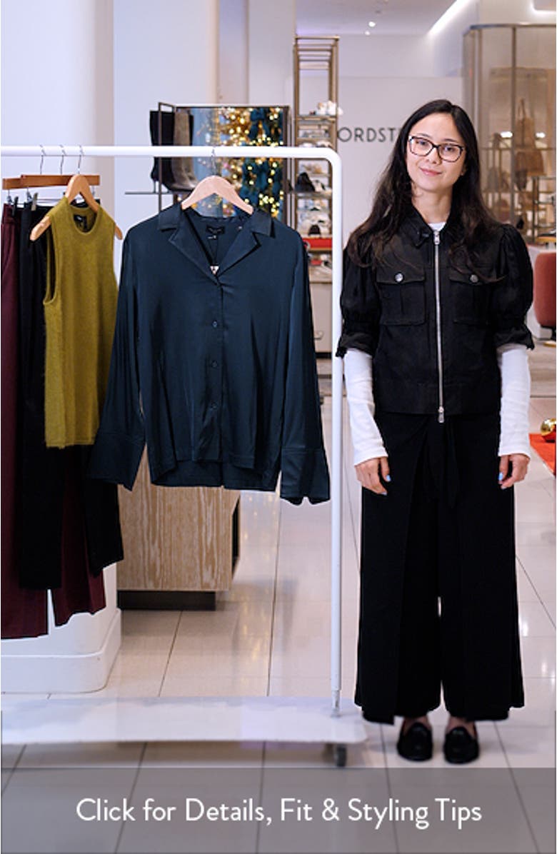 Stretch Satin Button-Up Shirt, sales video thumbnail