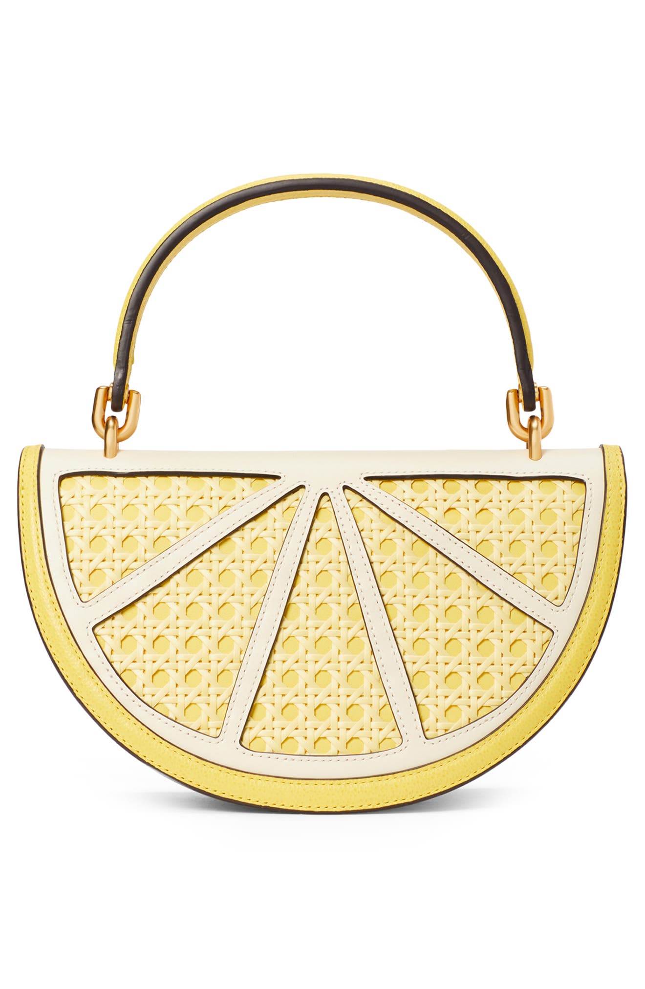 Kate Spade New York lemon drop rattan crossbody bag, Alternate, color, 