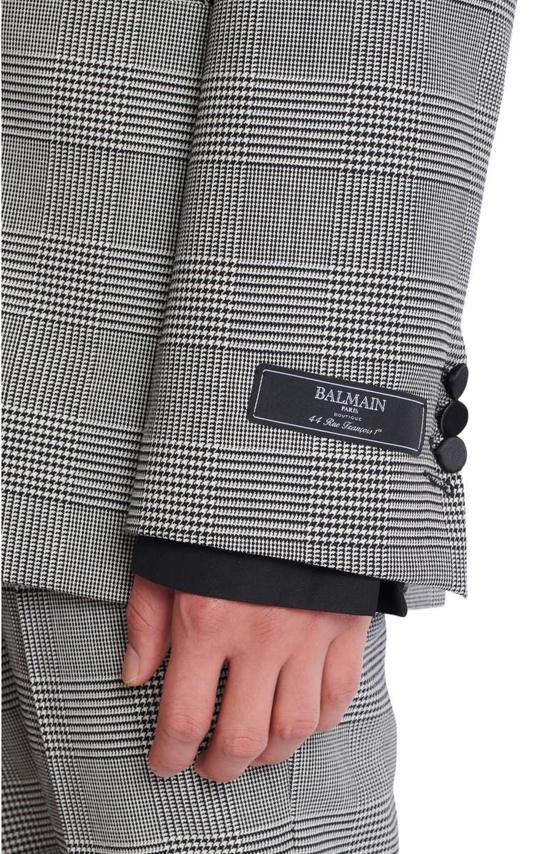 Balmain Prince of Wales 2-button blazer, Alternate, color, Black