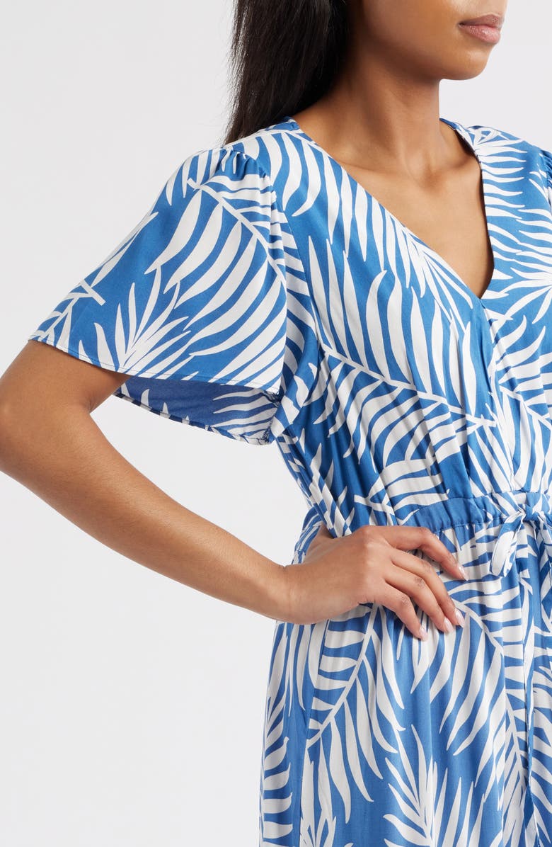 Vince Camuto Palm Print Tiered Maxi Dress, Alternate, color,