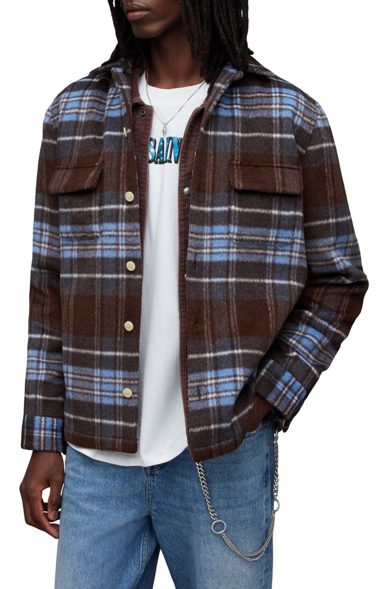 AllSaints Triton Plaid Button-Up Shirt, Main, color,